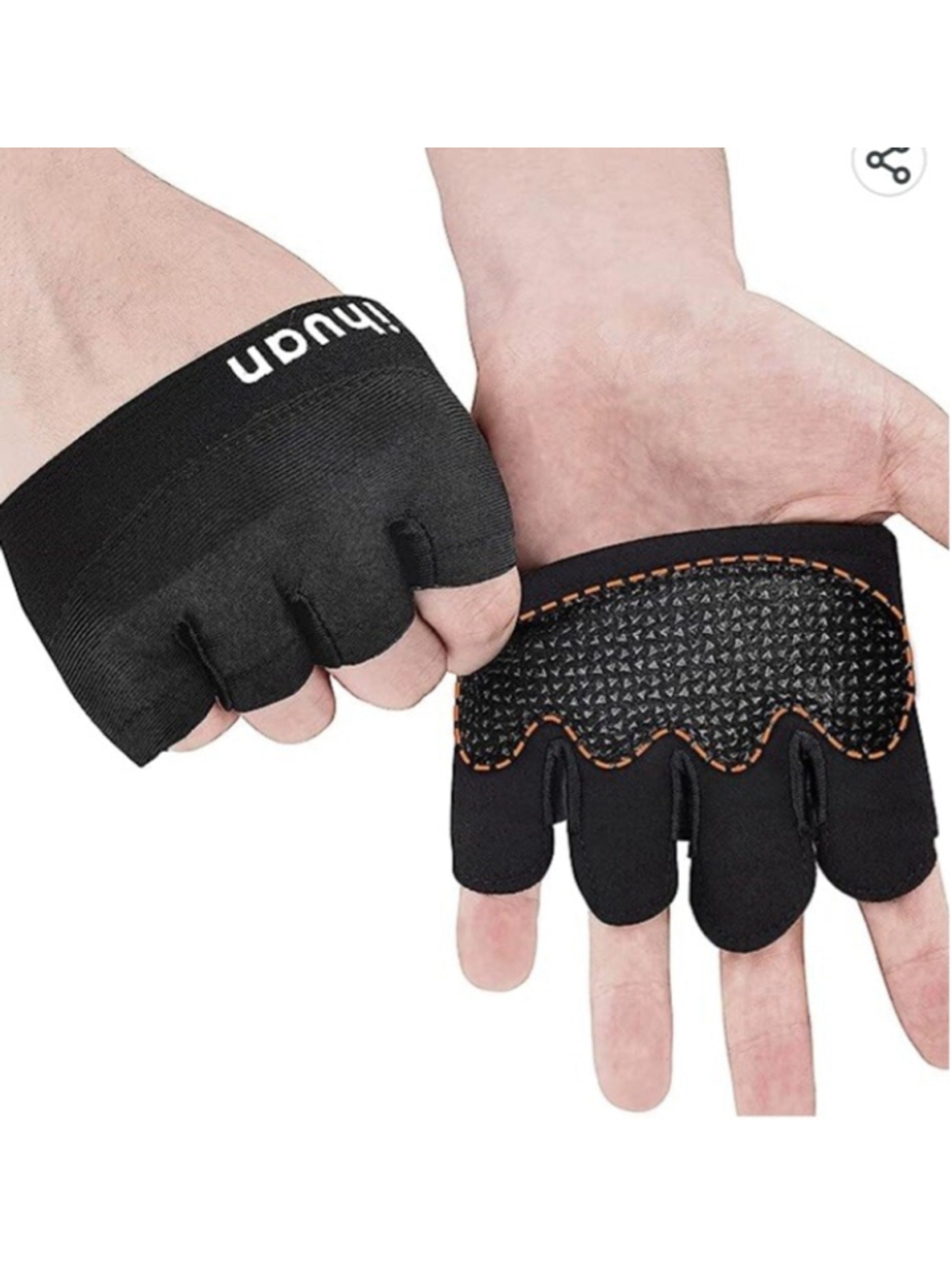 Ihaun Weightlifting fingerless grip Gloves Size Small Black NWOT